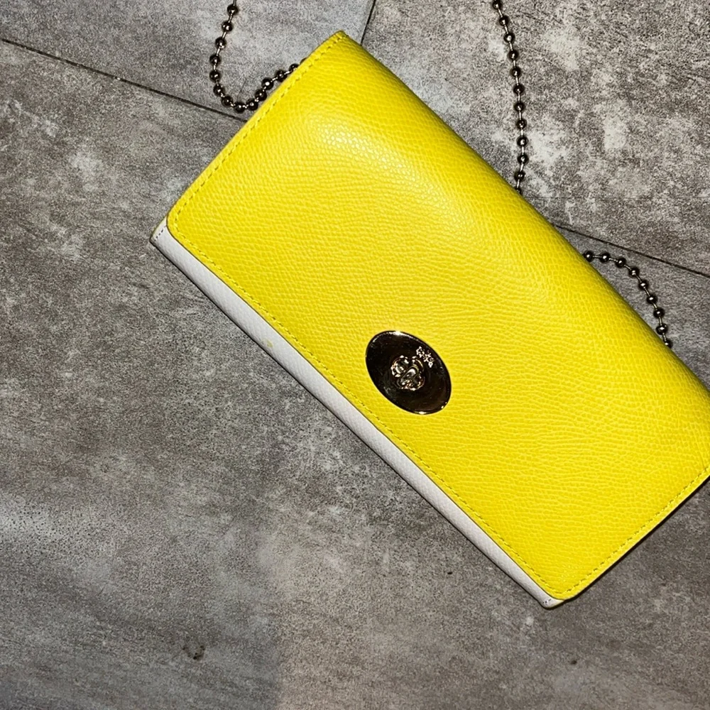 Coach yellow color, black Crossbody